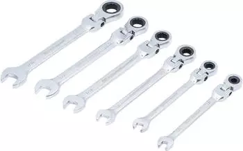 BGS Ratschenring-Maulschlüssel-Satz flexible Köpfe Zollmaße SW 1/4