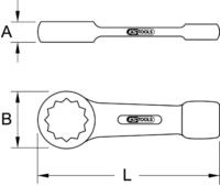 KS Tools 517.2336, KS Tools 517.2336 Schlag-Ringschl&uuml;ssel Schl&uuml;sselweite (Metrisch)