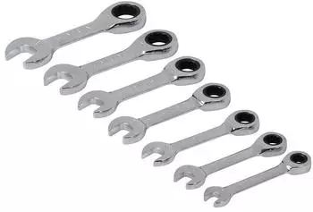 Silverline Tools Kurze Ratschenkombinationsschl&uuml;ssel-Set 7-tlg. 8-19mm (199916)