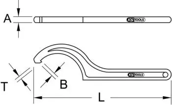 KS Tools Fester Hakenschl&uuml;ssel mit Zapfen 34-36mm (517.1476)