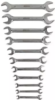 KS Tools Doppelmaulschl&uuml;ssel-Satz Edelstahl, 11-teilig, abgewinkelt (964.2245)