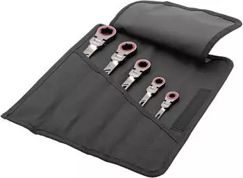 Cimco T120 FLEX Knarren-Ringmaulschl&uuml;ssel-Satz 7-tlg. SW 8&ndash;19mm in Rolltasche (112550)