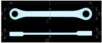 Facom Knarren-Ringschl&uuml;ssel 12-Kant gerade 5/8"x11/16" (64.5/8X11/16)