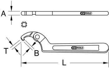 KS Tools BRONZEplus Gelenk-Hakenschl&uuml;ssel &Oslash; 50-120mm (963.8208)