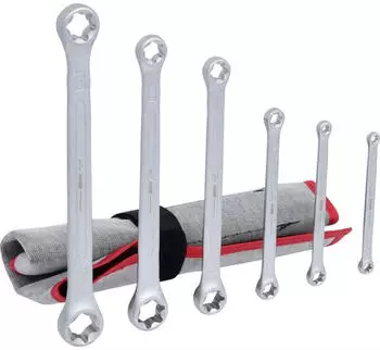 KS Tools CLASSIC Doppel-Ringschl&uuml;ssel-Satz Torx E-Profil E6-E24, 6-tlg. (911.0370)
