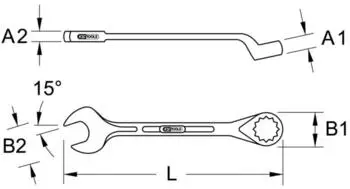 KS Tools BRONZEplus Ring-Maulschl&uuml;ssel gekr&ouml;pft 10mm (963.7359)