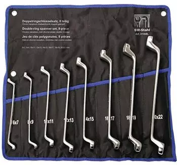 SW-Stahl Doppelringschl&uuml;sselsatz 6-22mm gekr&ouml;pft 8-teilig (01508L)