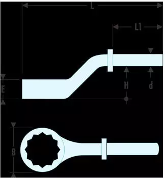 Facom Aufsteck-Ringschl&uuml;ssel verkr&ouml;pft 32mm (54A.32)