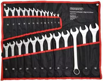 Monzana Maul- und Ringschl&uuml;ssel-Set 25-tlg. CrV-Stahl 6-32mm (101728)