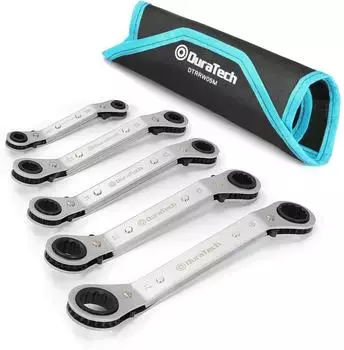 LuxusKollektion Doppel-Ratschenschl&uuml;ssel-Satz 5-teilig metrisch 6-21mm mit Aufbewahrungstasche