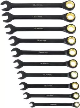 Mannesmann QUANTOOL Gabel-Knarren-Ringschlüssel-Satz, 10-teilig (Q25210)