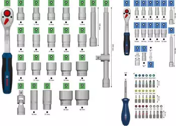 Bosch Ratschen-Set 1/4" + 1/2", 80-tlg. (1600A03AD0)