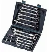 KS Tools GEARplus Ratschenringmaulschl&uuml;ssel-Satz, umschaltbar, 16-teilig - 503.4666