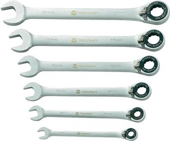 Toolcraft Gabel-Ratschenschl&uuml;ssel-Satz 8-19 mm (6-tlg.) 824124