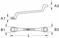 KS Tools BRONZEplus Doppel-Ringschl&uuml;ssel gekr&ouml;pft 85 x 90 mm - 963.7436