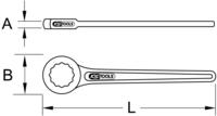 Ks-Tools 517.2548, Ks-Tools KS Tools Einringschl&uuml;ssel gerade (44 mm) (517.2548)