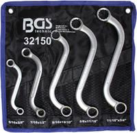 BGS 32150, Bgs S-Form Doppel-Ringschl&uuml;ssel-Satz Zollgr&ouml;&szlig;en SW 3/8-3/4 - 5-tlg.