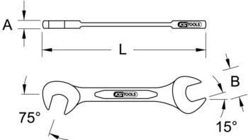 KS Tools KS Tools Doppelmaulschlüssel,15°+75° 5mm - Schraubenschlüssel
