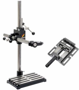 Wabeco Bohrständer Fräsständer BF1243 mit Maschinenschraubstock vertikal/horizontal Säule 750 Ausleger 500 mm