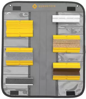Bernstein Schonbacken-Set für Schraubstöcke 125mm, 13-teilig, Kunststoff/Leder/Kork/Filz/Gummi/AluPrismen (9-900-SET-125)
