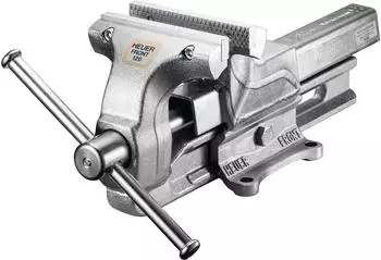 HEUER Schraubstock 120mm Backenbreite, Wechselbacken, verzinkt (101123)