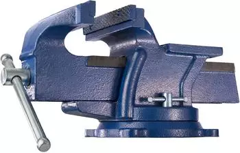TecTake Schraubstock 360&deg; drehbar mit Amboss, Gusseisen, 125mm Backenbreite (165mm Spannweite)