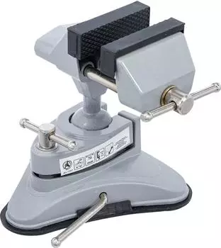 BGS Tisch-Schraubstock schwenkbar, Backen 70mm, Vakuum-Saugfu&szlig; (71017)