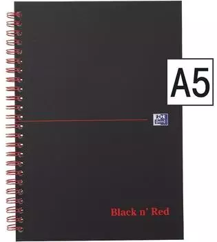 Oxford Black n Red Collegeblock A5 kariert Karton