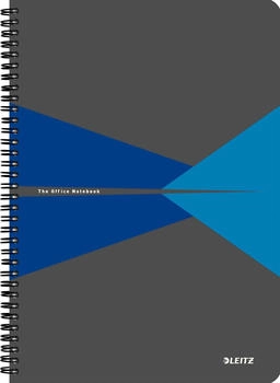 Leitz Office Collegeblock A4 kariert, spiralgebunden mit Karton-Einband blau