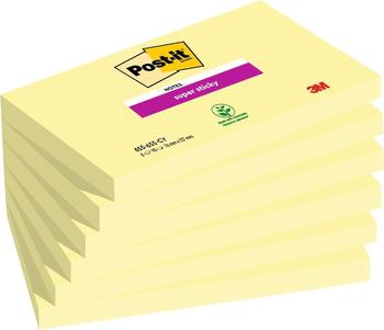 Post-it Super Sticky Haftnotiz Rechteckig Block 76x127mm Kanariengelb 6er