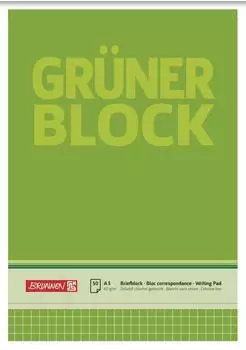 Brunnen Briefblock „Grüner Block“ - A5, Lineatur 5, 50 Blatt, grün