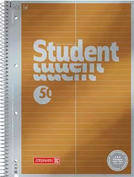 Brunnen Collegeblock Premium Student „Vokabeln“ - A4, Lineatur 53, 50 Blatt, gelb