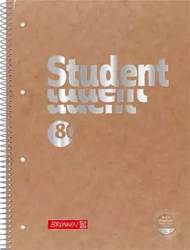 Brunnen Collegeblock Premium Student FACT!plus - A4, Lineatur 27, 80 Blatt, braun
