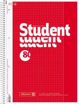 Brunnen Collegeblock Student - A4, Lineatur 26, 80 Blatt, rot