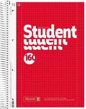 Brunnen Collegeblock Student - A4, Lineatur 28, 160 Blatt, rot