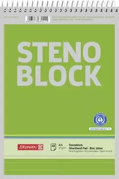 Brunnen Stenoblock - A5, liniert, 40 Blatt, grün