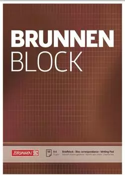 Brunnen Briefblock „-Block“ - A4, Lineatur 23, 50 Blatt, braun