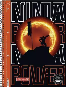Brunnen Collegeblock Premium Ninja Power - A4, Lineatur 27, 80 Blatt