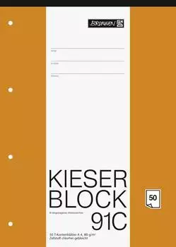 Brunnen KIESER-Block gelocht - A4, 50 Blatt, mehrfarbig