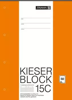 Brunnen KIESER-Block gelocht - A4, Lineatur 22, 50 Blatt, mehrfarbig
