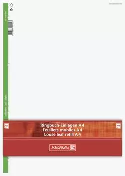 Brunnen Ringbucheinlagen - A4, unliniert, weiß, 100 Blatt