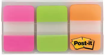 Post-it Index Medium Strong Haftstreifen 25.4x38.1mm Orange, Pink, Gr&uuml;n 36er-Pack (686-PGOT)