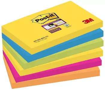 Post-it Super Sticky Haftnotizen Rio Collection 127x76mm, 6x90 Blatt (6556SR)