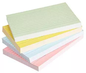 AmazonBasics Karteikarten liniert A6 Neonfarben 200 Stück (RA105144200-3)