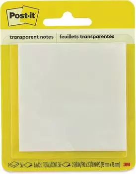 Post-it Haftnotizen Transparent 73x73mm, 36 Blatt (600-TRSPT)