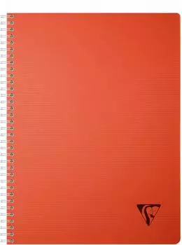 Clairefontaine Linicolor ESSENCE Spiralbuch A4, 5er-Pack, 180 Seiten kariert, 90g, PP-Einband, Krapprot (327123Cpack)