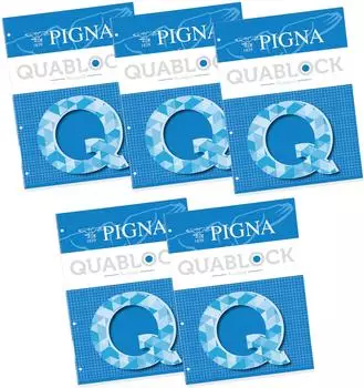 Pigna Quablock Collegeblock A4, kariert 5mm, 4-Loch, 80g/m² (00609775M)