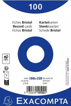 Exacompta Karteikarten unliniert 100x150mm wei&szlig;, 20x100 St&uuml;ck (10502E)
