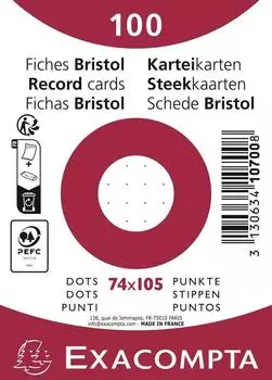 Exacompta Karteikarten A7 dotted, wei&szlig;, 100 St&uuml;ck (10700SE)