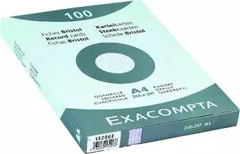 Exacompta Bristol-Karteikarten 5x5 kariert ungelocht 210x297mm, 10x100 St&uuml;ck (13206EPACK)